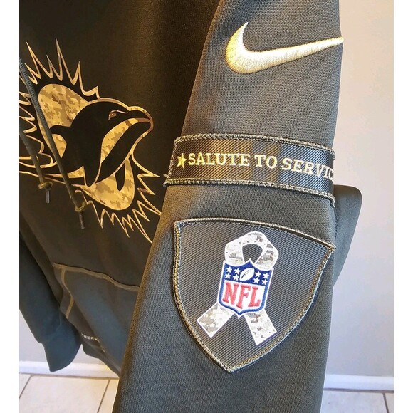 Nike NFL Miami Dolphins Salute to Service Hoodie M Sideline Onfield Therma-Fit - Picture 4 of 8